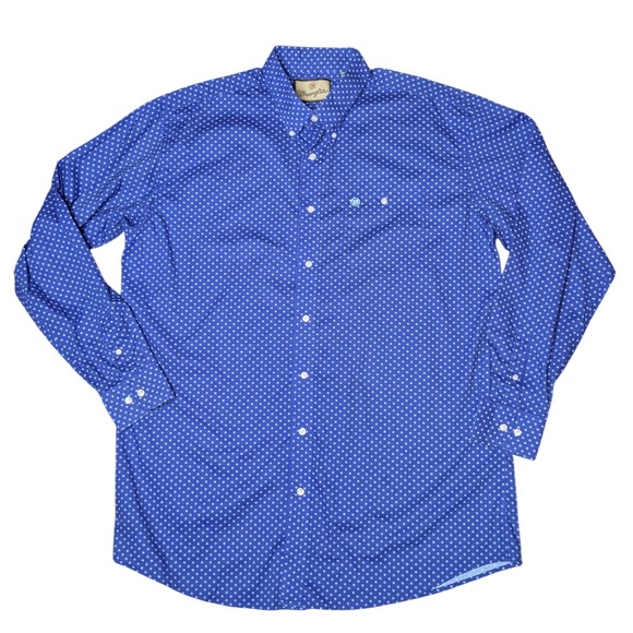 Wrangler Other - Wrangler Western‎ Blue Long Sleeve Button Up Men's Shirt 2XLT